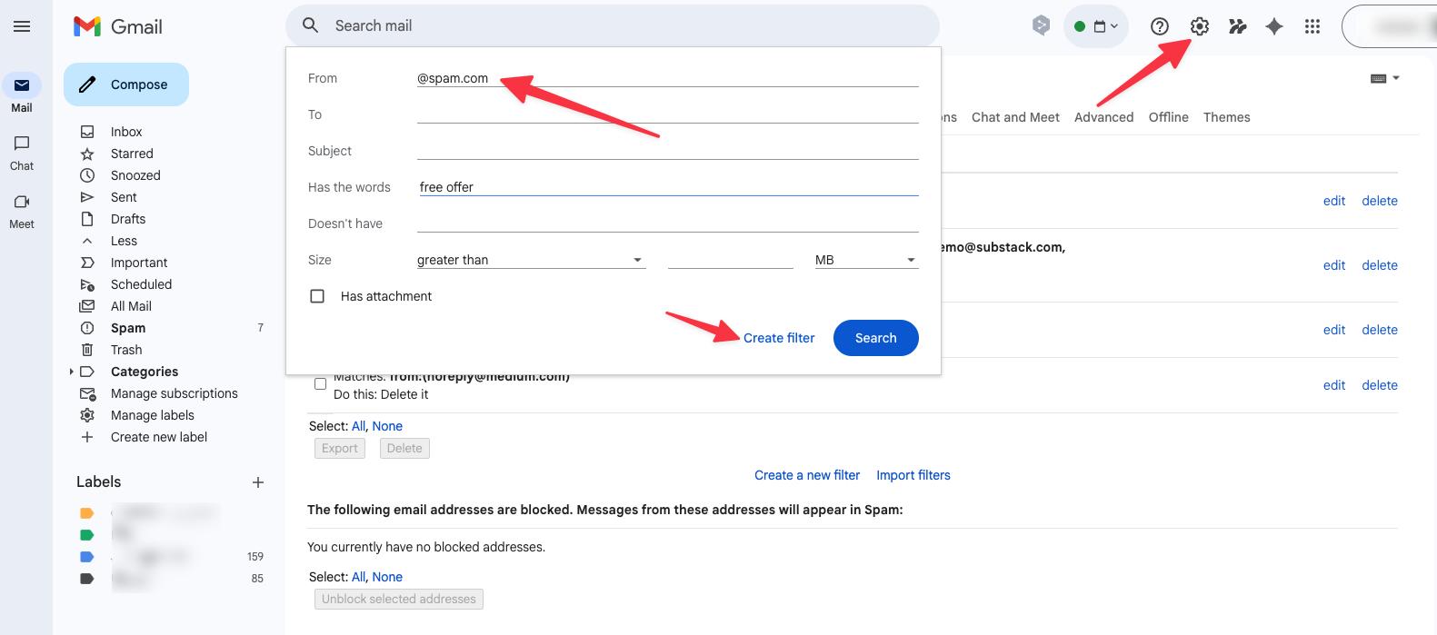 setting up filtering rules in gmail setting up filtering rules in gmail